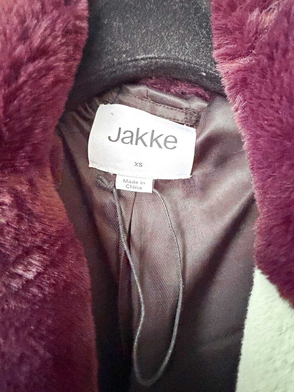 Jakke Katie Faux-Fur Colourblock Midi Coat