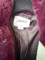 Jakke Katie Faux-Fur Colourblock Midi Coat