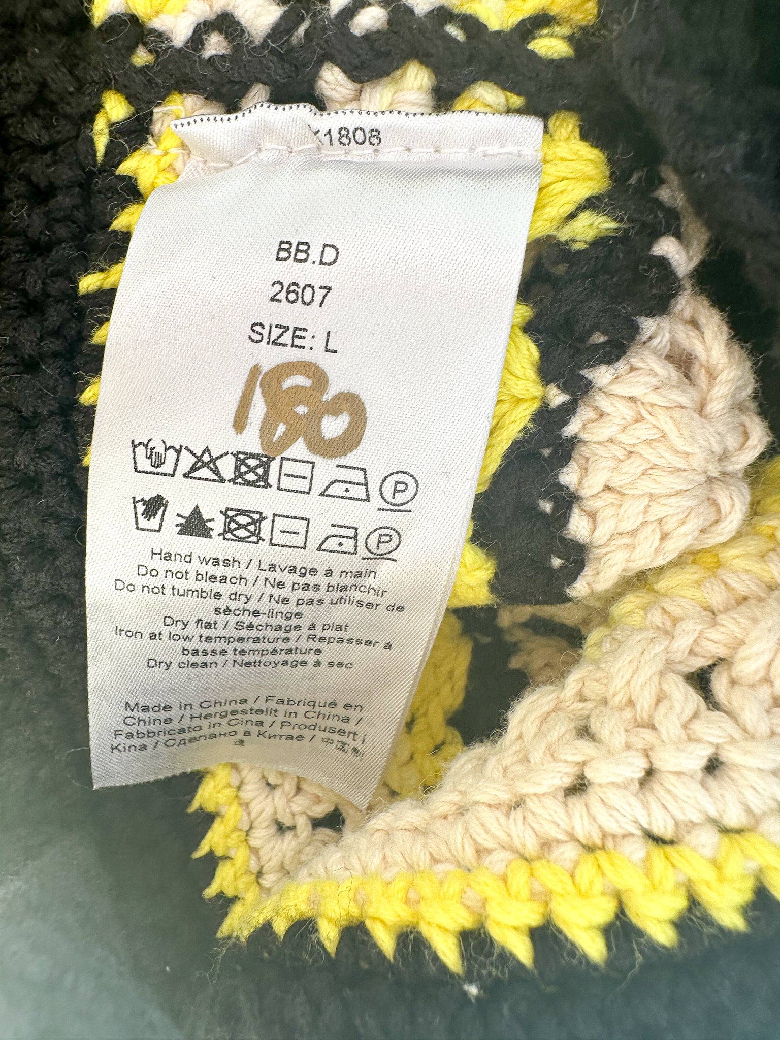 Ganni Logo Crochet Striped Strappy Mini Dress