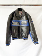 AVIREX Black Spider Leather Racer Jacket