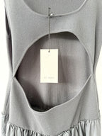 St Agni Grey Poplin Bateau Cut Out Dress