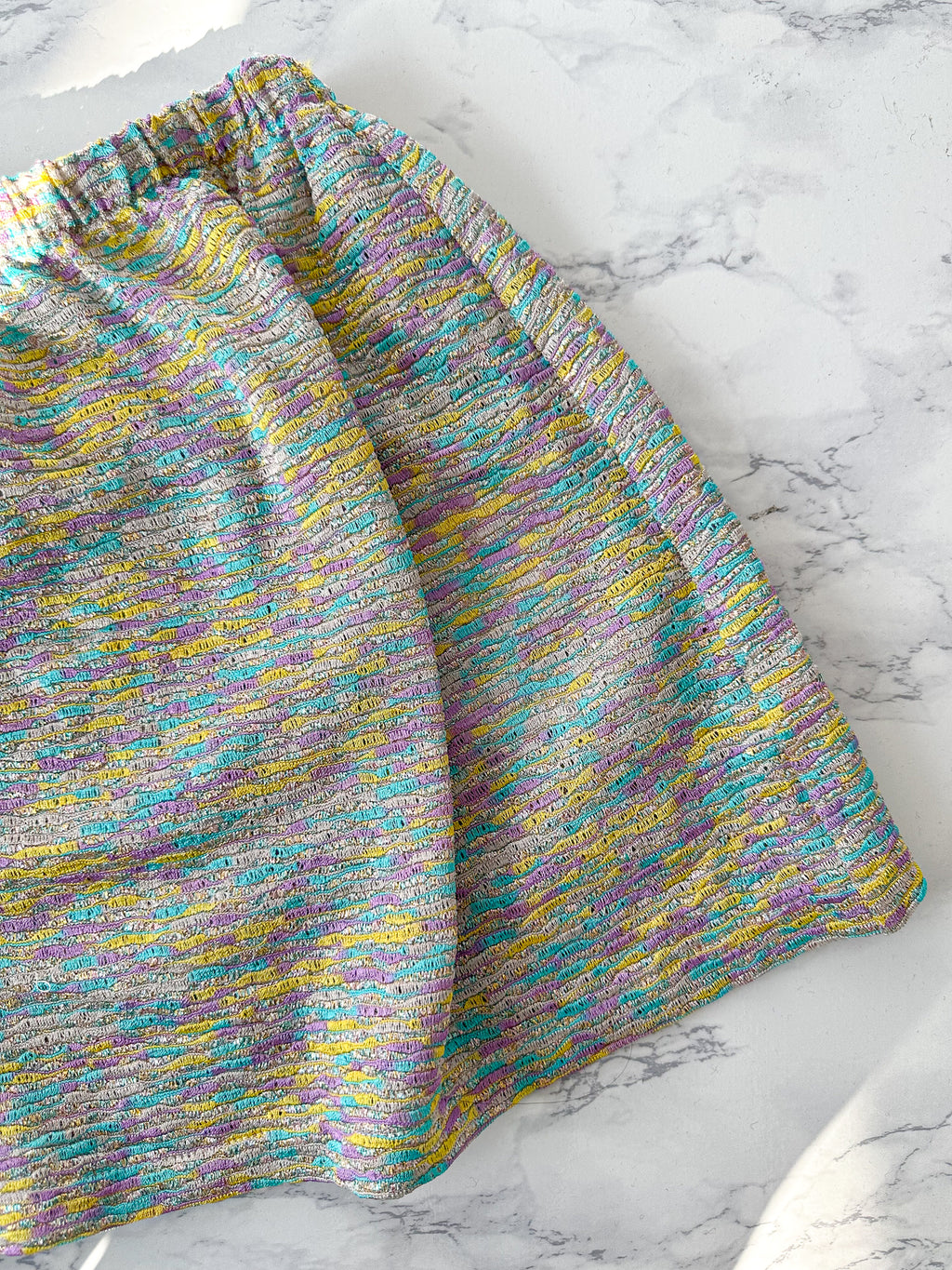 M Missoni Purple Yellow Turquoise Striped Metallic Shorts