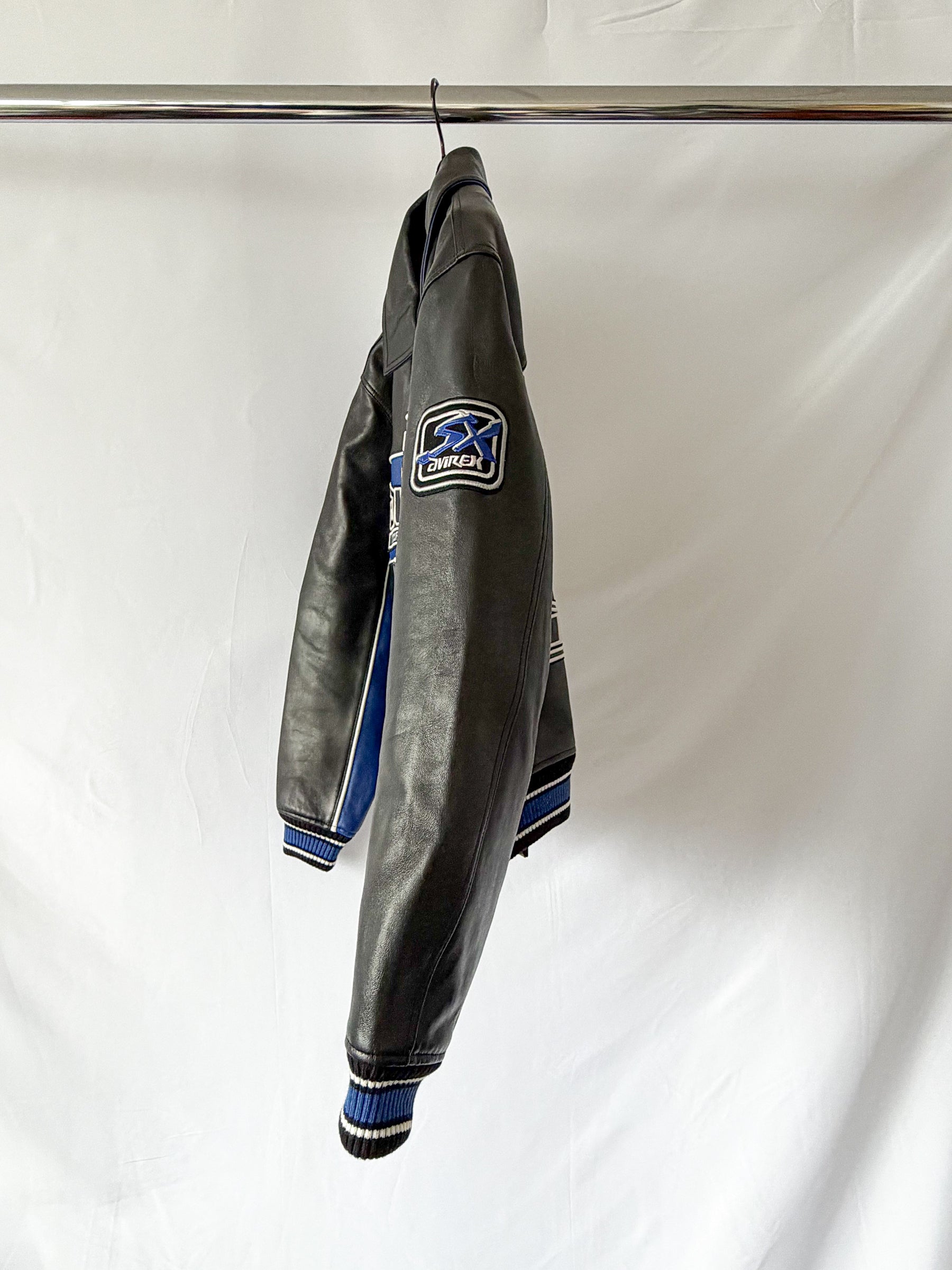 AVIREX Black Spider Leather Racer Jacket