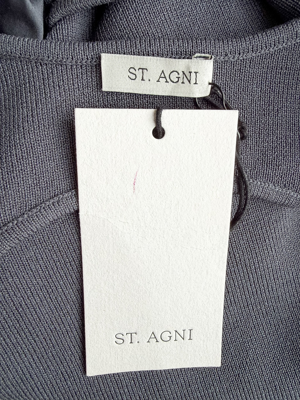 St Agni Grey Poplin Bateau Cut Out Dress