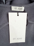 St Agni Grey Poplin Bateau Cut Out Dress
