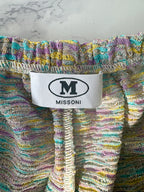 M Missoni Purple Yellow Turquoise Striped Metallic Shorts