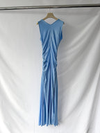 Bottega Veneta Light Blue Ring-detail Jersey Maxi Dress