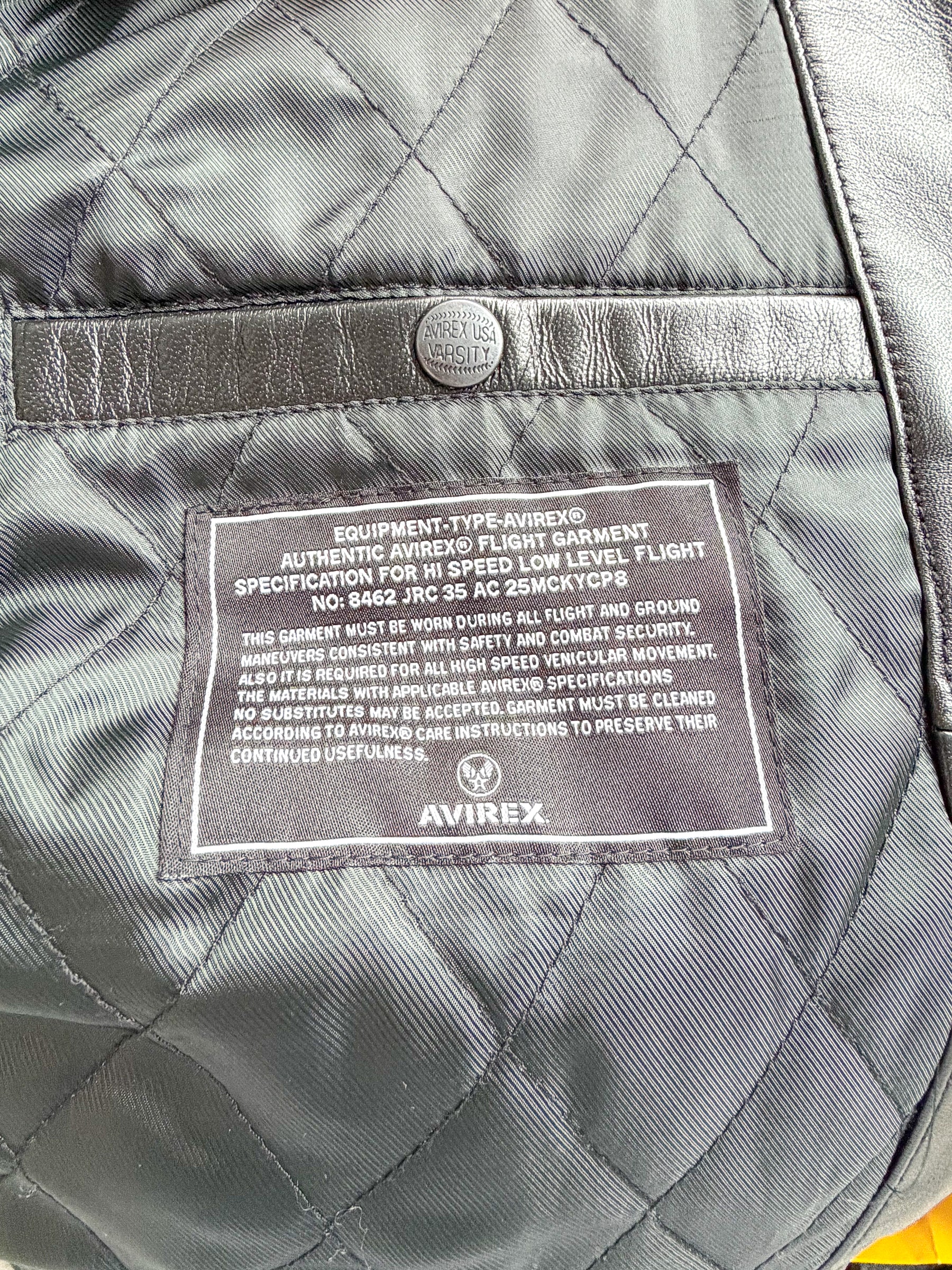 AVIREX Black Spider Leather Racer Jacket