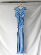 Bottega Veneta Light Blue Ring-detail Jersey Maxi Dress