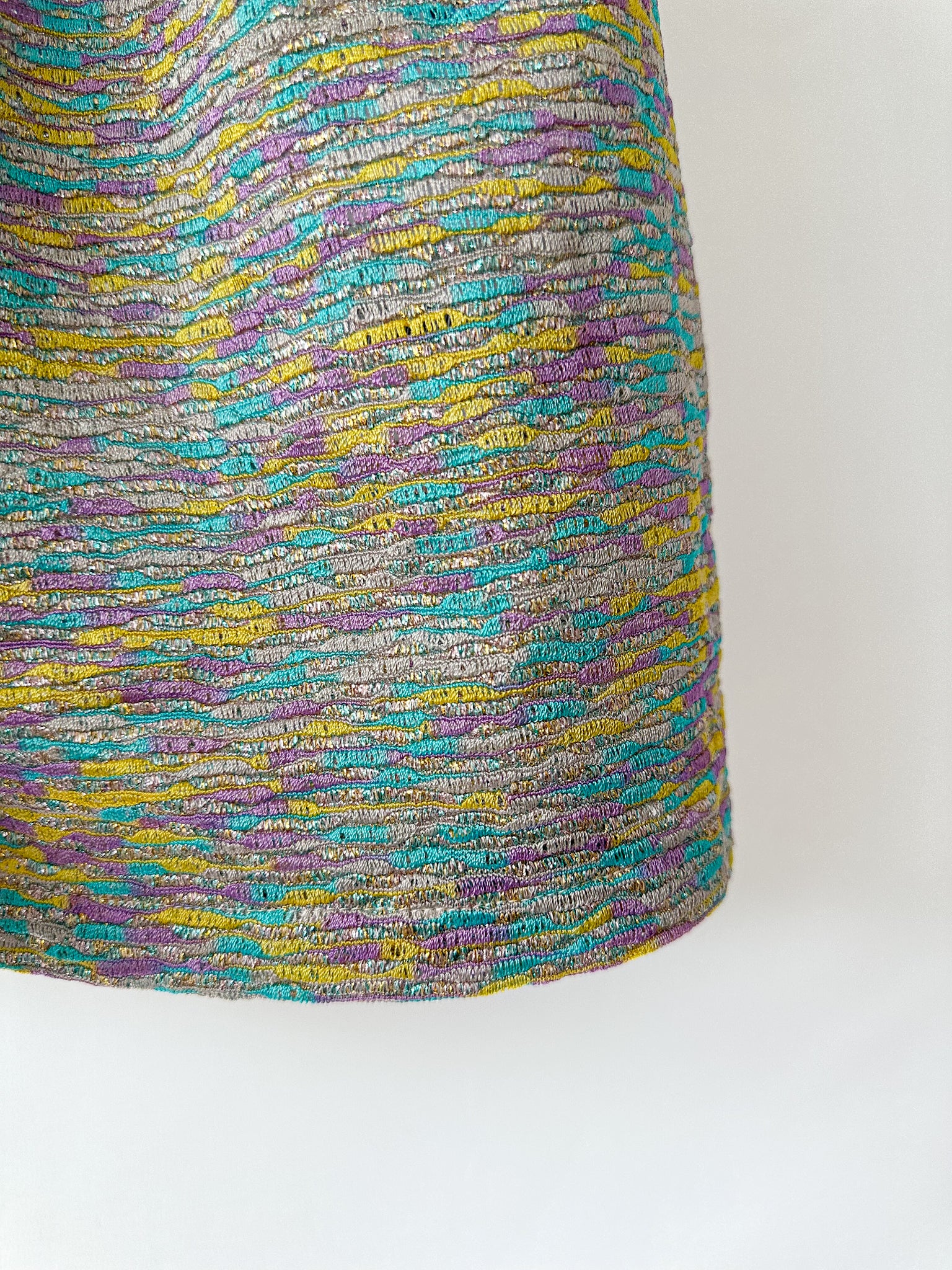 M Missoni Purple Yellow Turquoise Striped Metallic Shorts