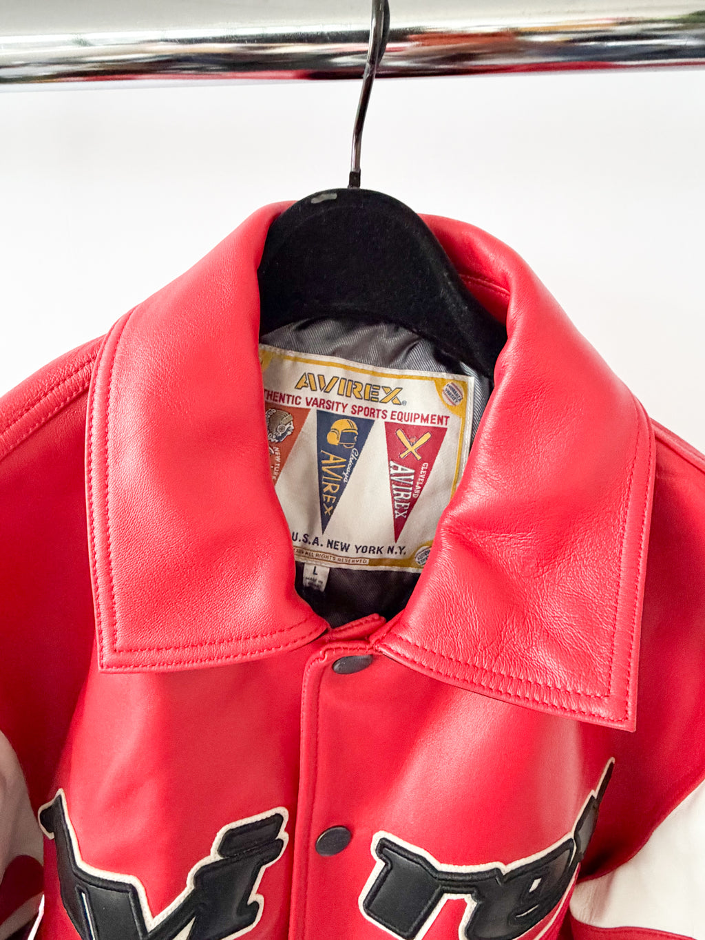 Avirex The Legend Red Leather Jacket