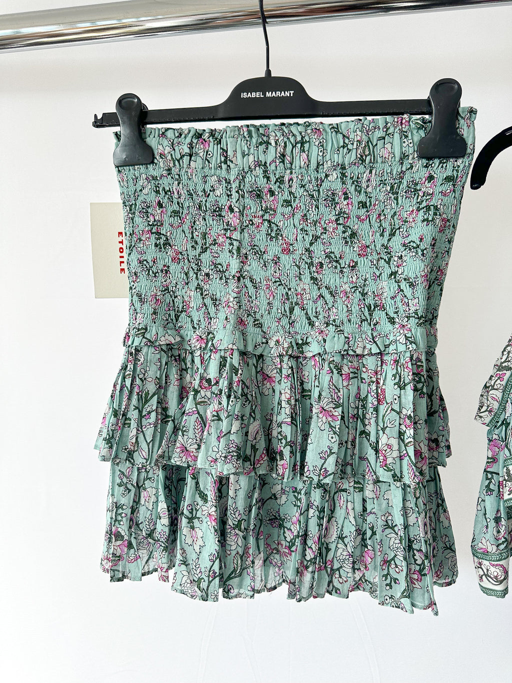 Isabel Marant Etoile Naomi Blue Floral Tiered Mini Skirt