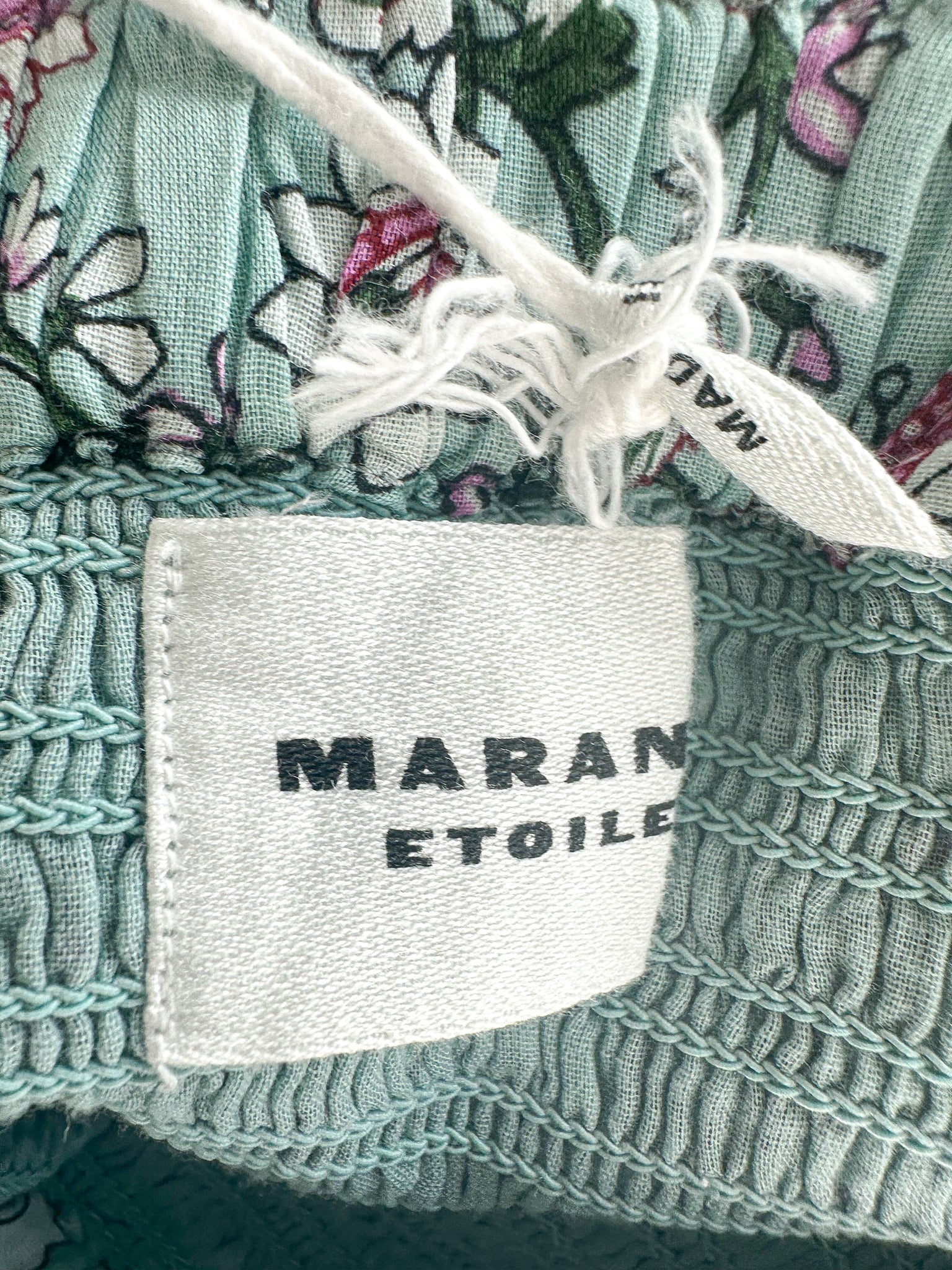 Isabel Marant Etoile Garuva Off-Shoulder Cotton Blue Floral Top