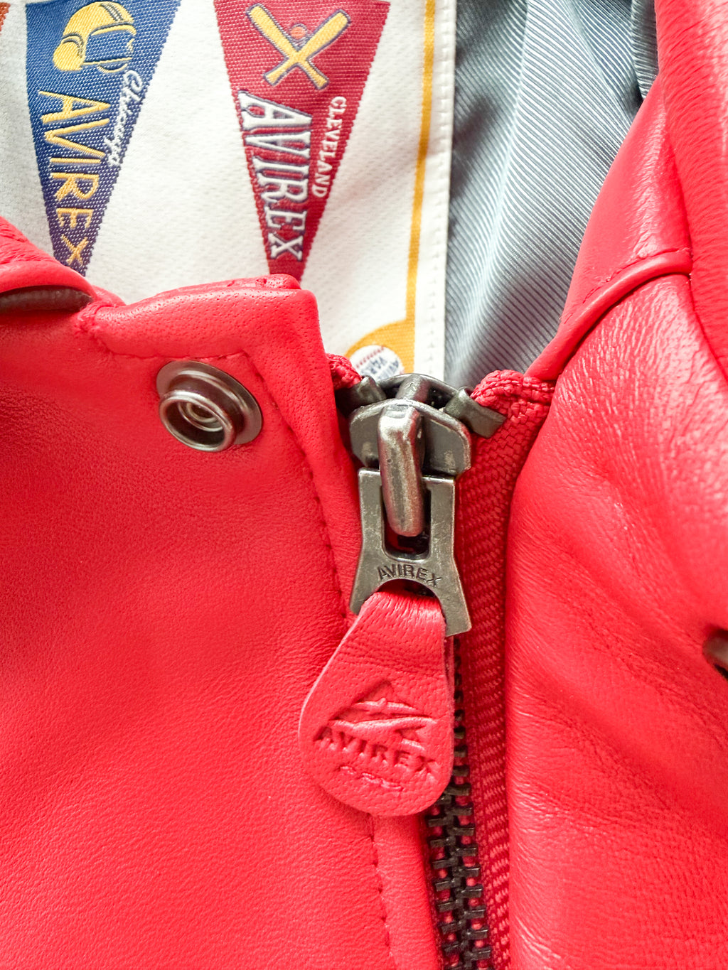 Avirex The Legend Red Leather Jacket