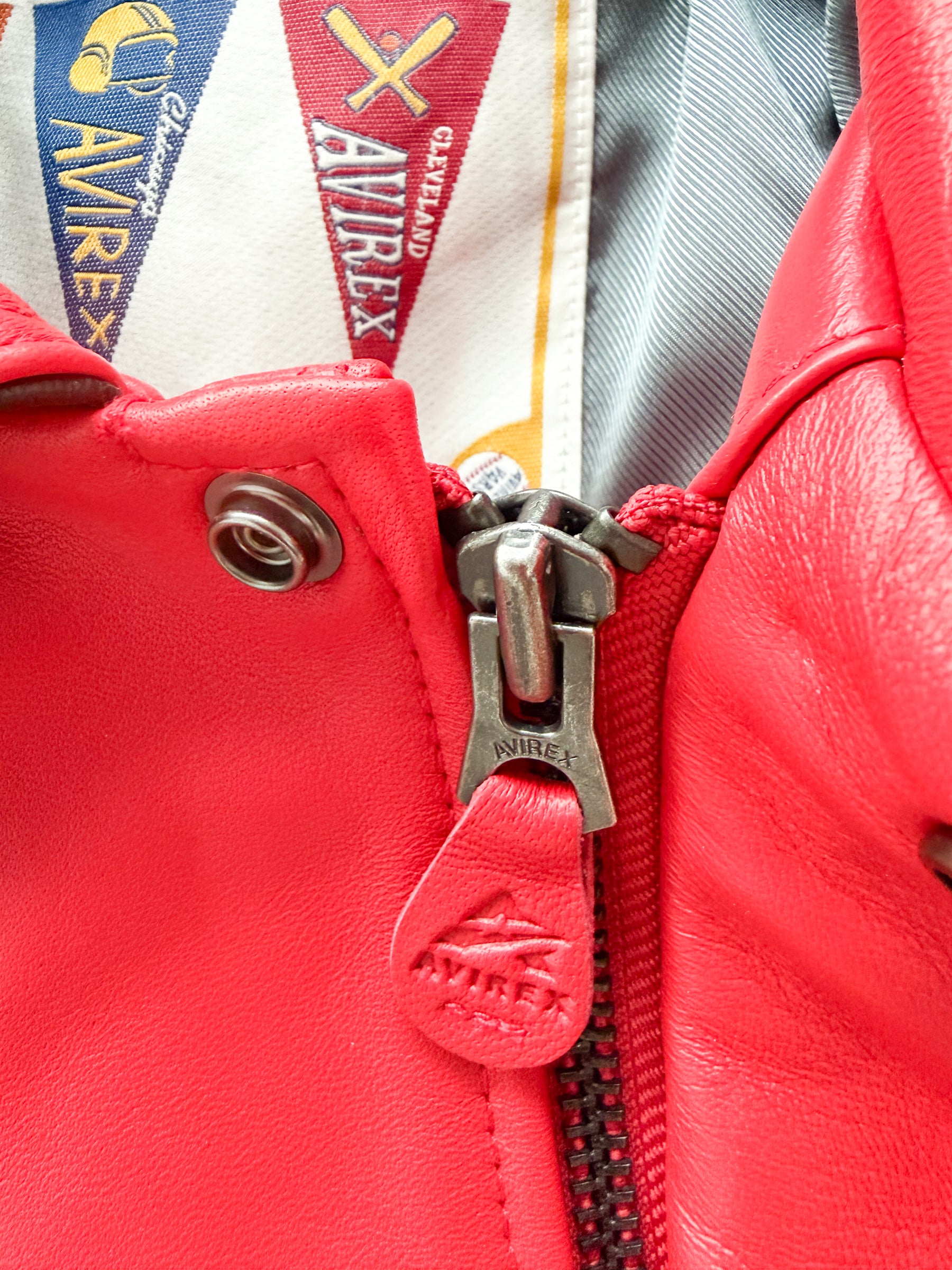 Avirex The Legend Red Leather Jacket