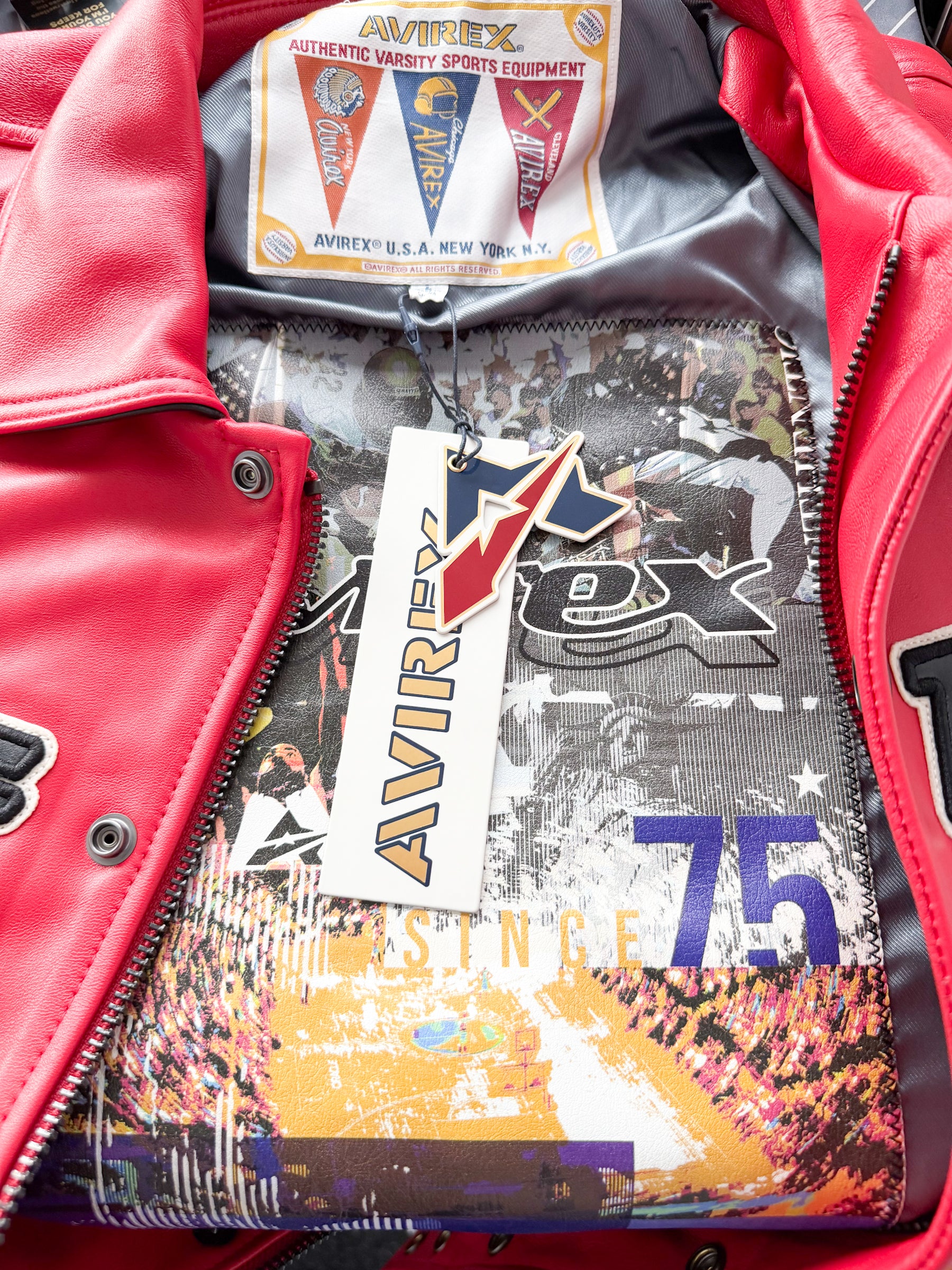 Avirex The Legend Red Leather Jacket