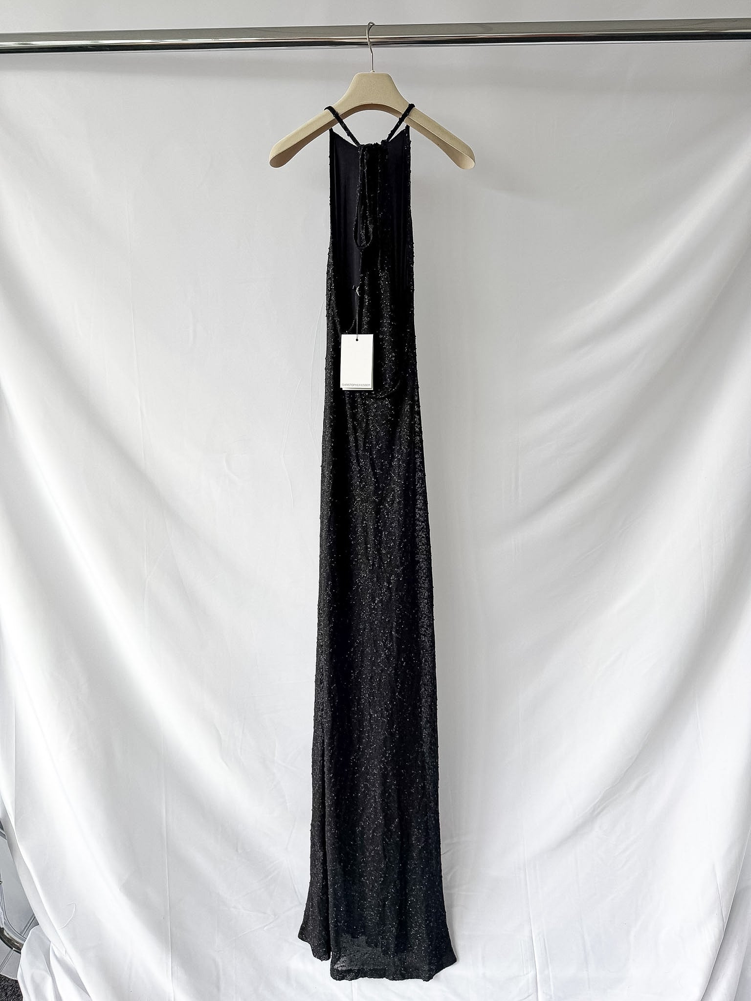 Christopher Esber Metallic Black Knitted Maxi Dress