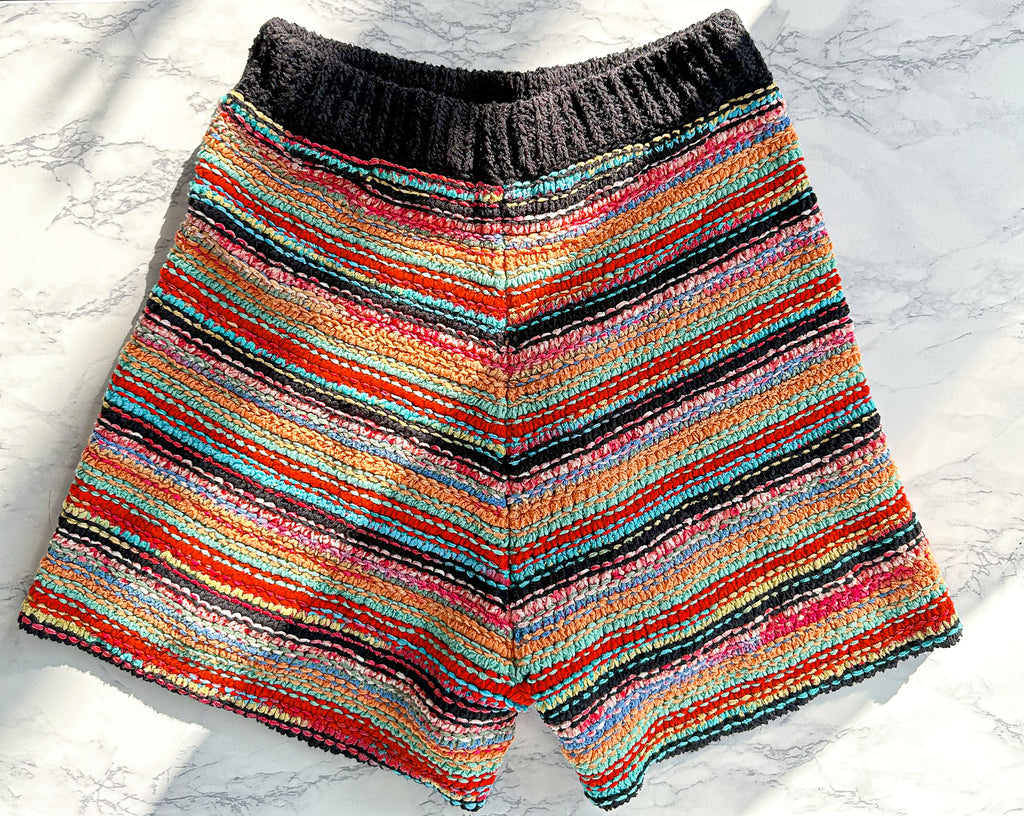 Alanui Take It Easy Multicolour Knit Shorts