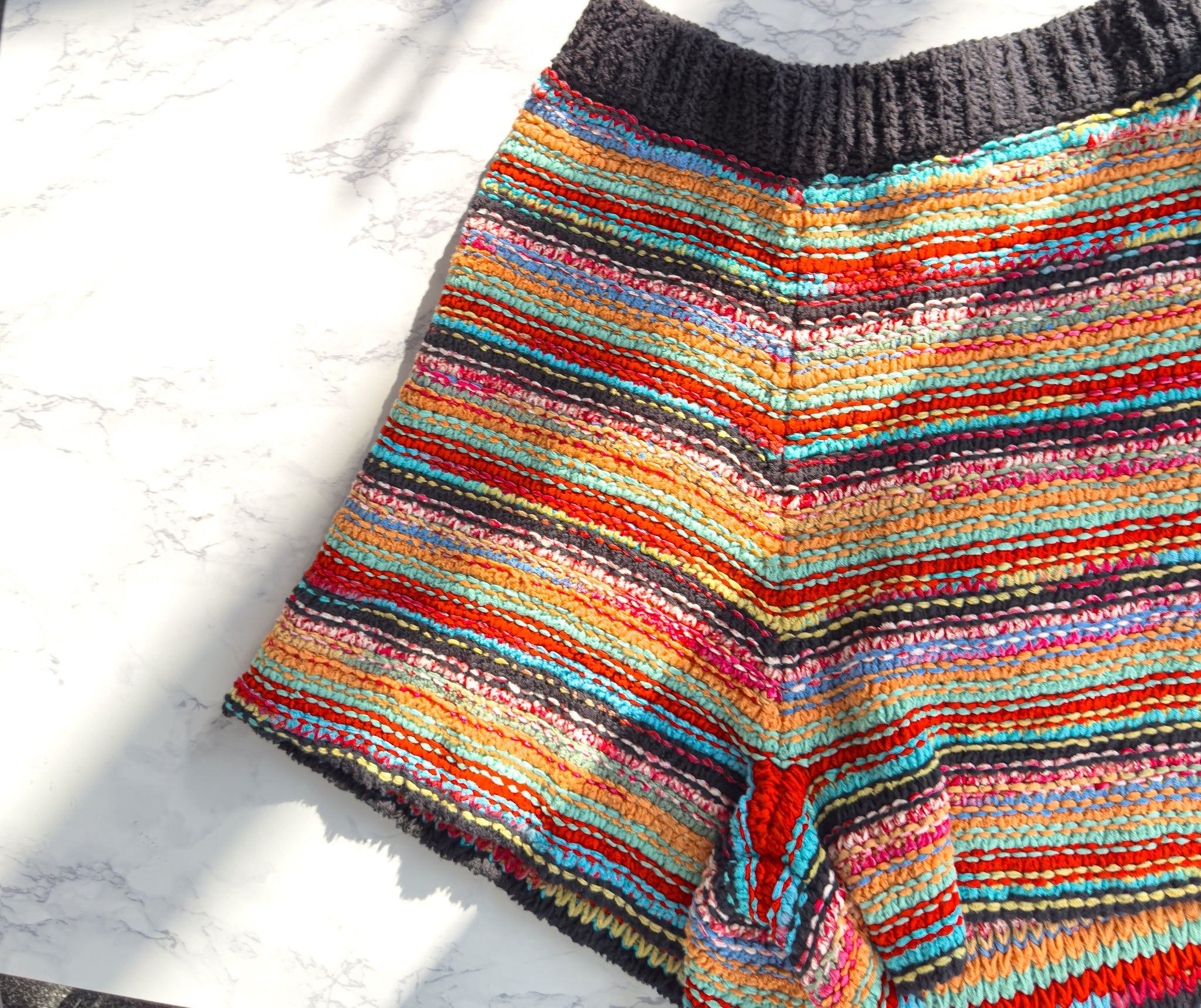 Alanui Take It Easy Multicolour Knit Shorts