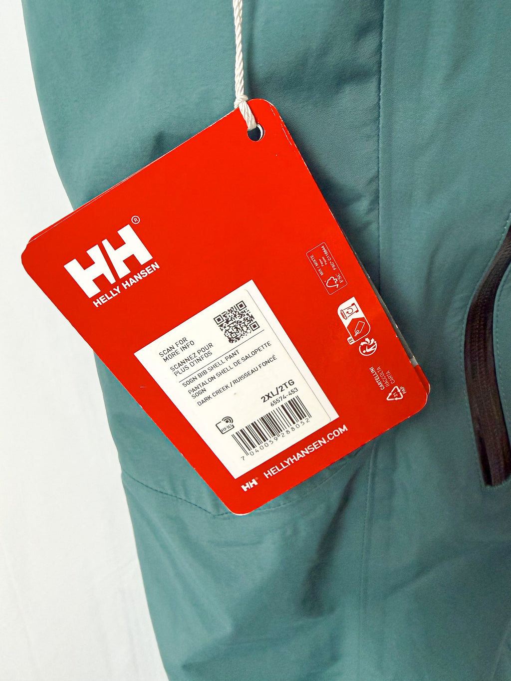 Helly Hansen Sogn Shell Salopette Bib Shell Pants In Teal Green