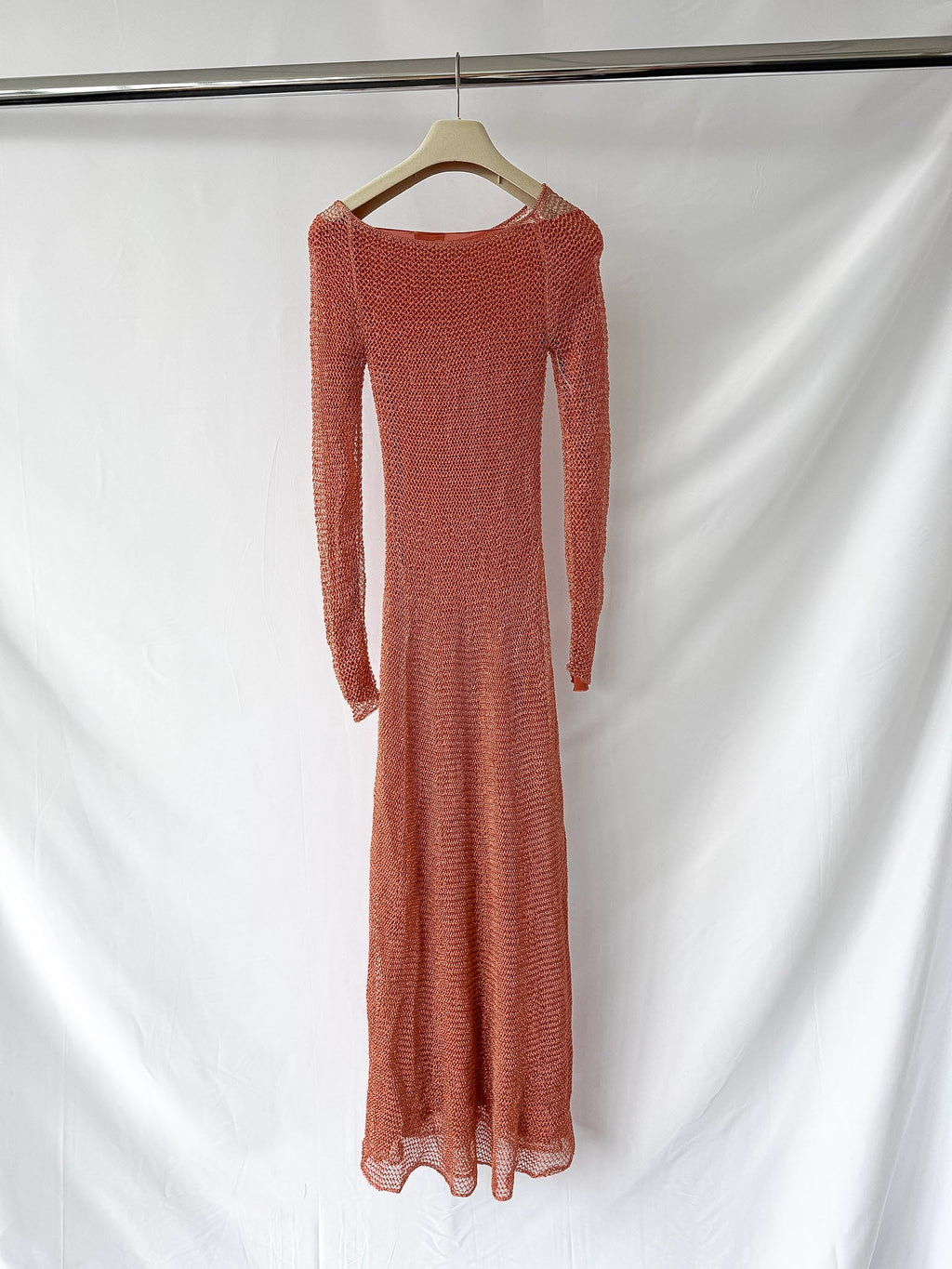 ALAÏA Runway Metallic open-knit midi dress