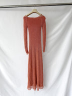 ALAÏA Runway Metallic open-knit midi dress