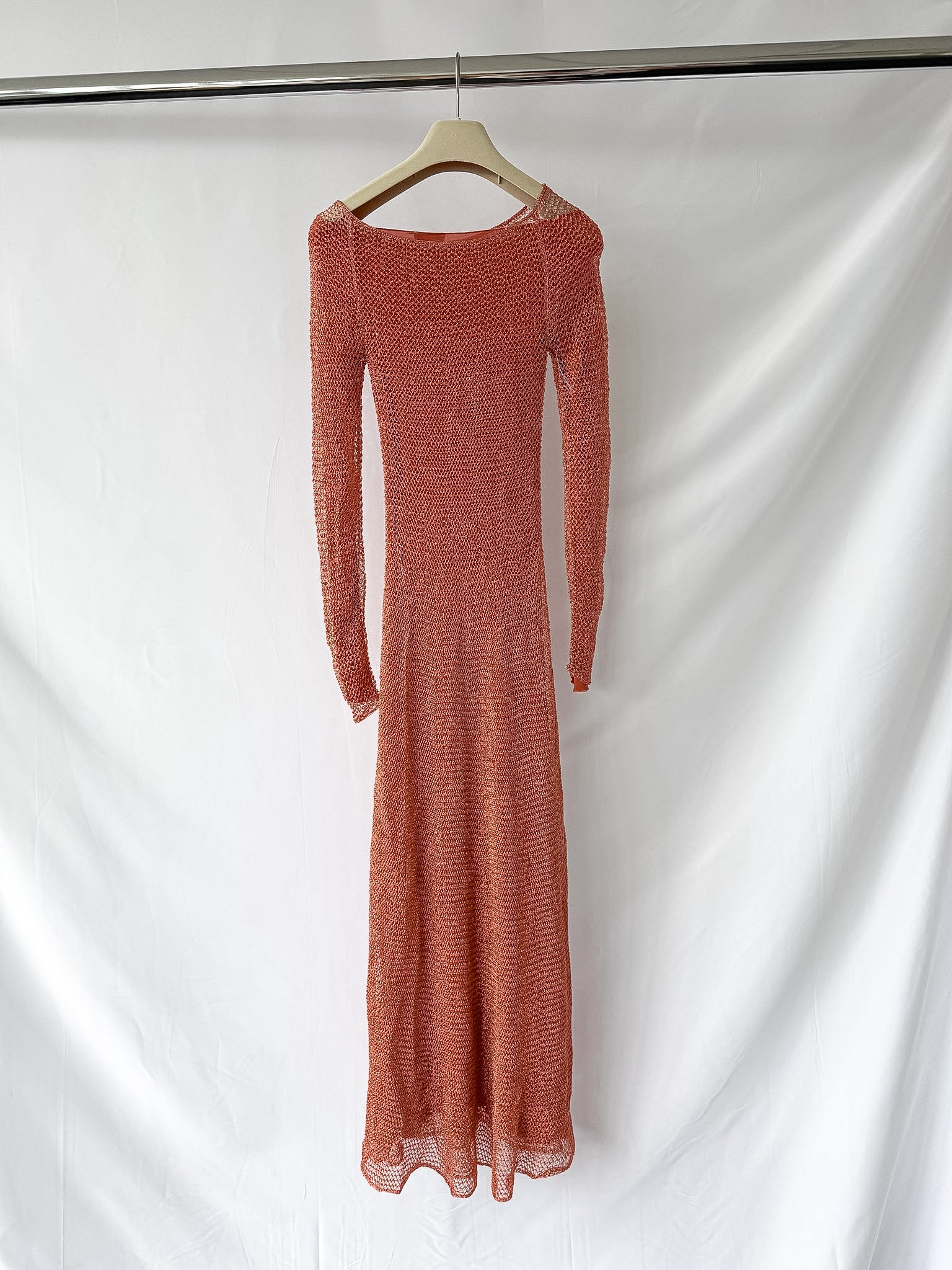 ALAÏA Runway Metallic open-knit midi dress