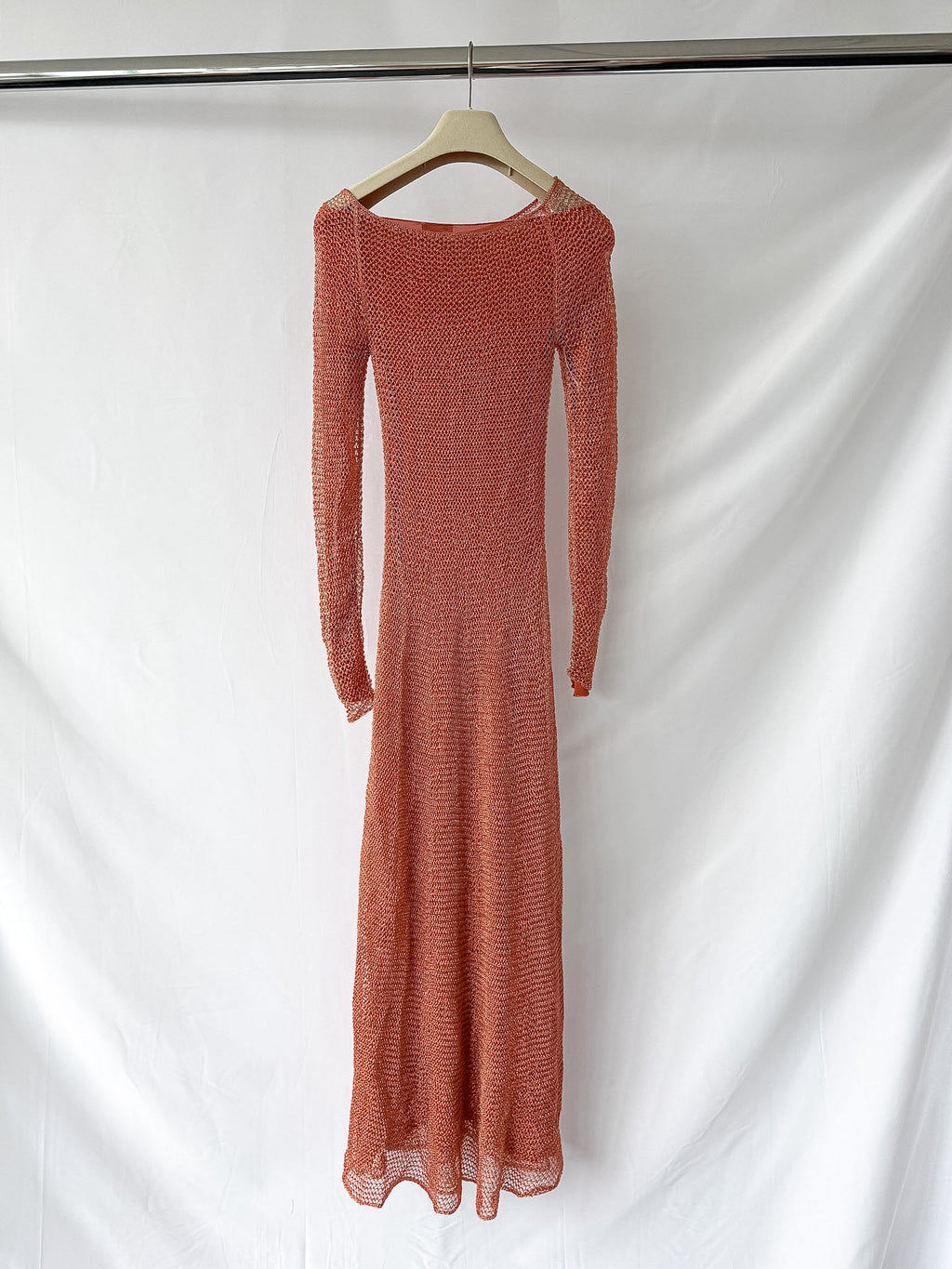 ALAÏA Runway Metallic open-knit midi dress