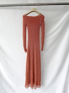 ALAÏA Runway Metallic open-knit midi dress