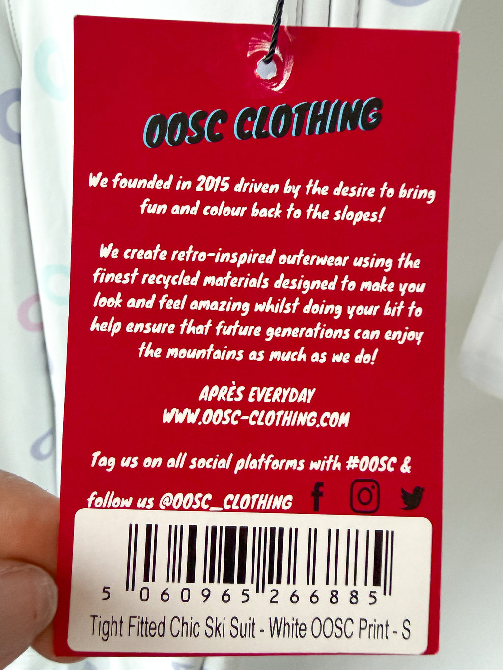 OOSC Chic Pastel Initial Print Tight-Fit Ski Suit