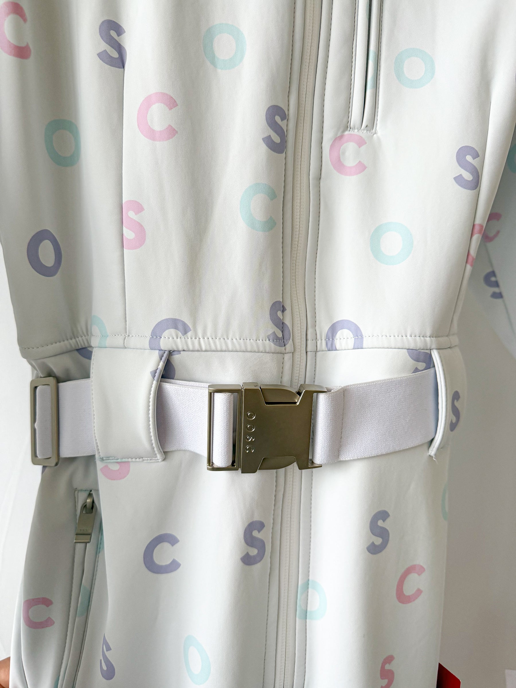 OOSC Chic Pastel Initial Print Tight-Fit Ski Suit