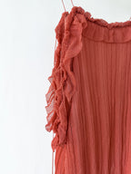 Valentino Plisse Cold Shoulder Frilly Dress