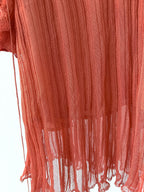 Valentino Plisse Cold Shoulder Frilly Dress