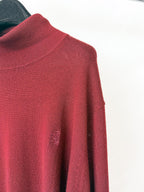 Pringle Of Scotland Merino Wool Polo Neck Jumper In Burgundy