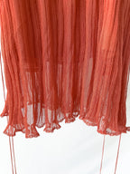 Valentino Plisse Cold Shoulder Frilly Dress