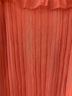 Valentino Plisse Cold Shoulder Frilly Dress