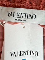 Valentino Plisse Cold Shoulder Frilly Dress