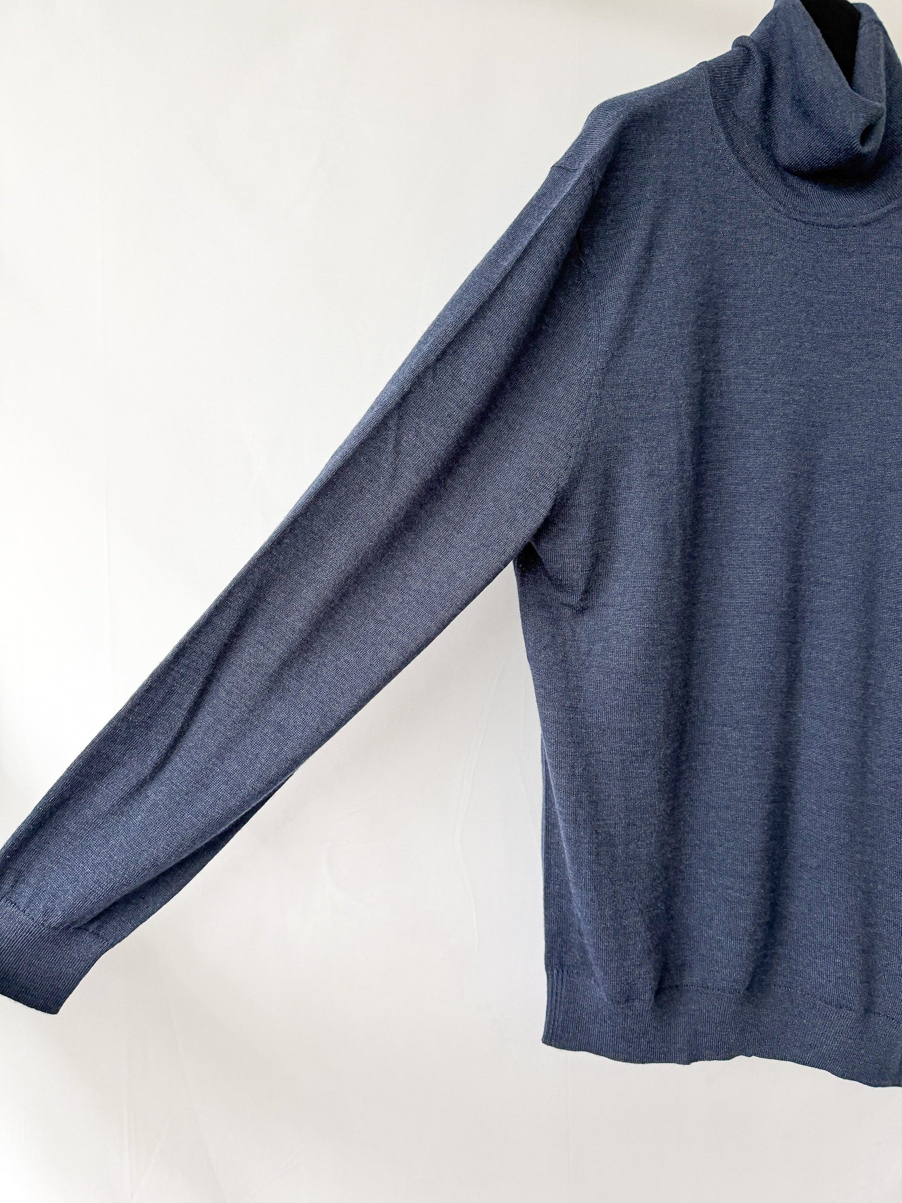 Pringle Of Scotland Merino Wool Polo Neck Jumper In Navy