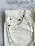 R13 White Denim Cut-Off Shorts