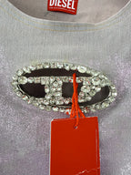 Diesel De-Top1-Fsd Crystal Embellished Logo Plaque Top