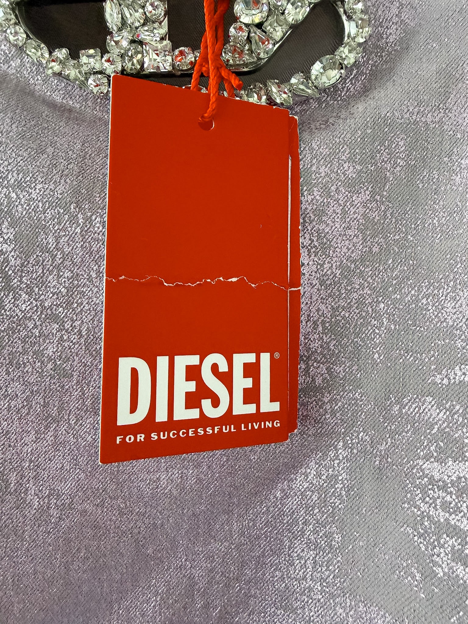 Diesel De-Top1-Fsd Crystal Embellished Logo Plaque Top