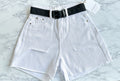 The Frankie Shop Arlet Belted White Shorts