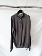 Pringle Of Scotland Qtr Zip Extra Fine Merino Wool Jumper In Grey