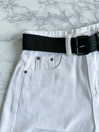 The Frankie Shop Arlet Belted White Shorts