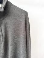 Pringle Of Scotland Qtr Zip Extra Fine Merino Wool Jumper In Grey
