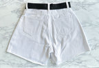 The Frankie Shop Arlet Belted White Shorts
