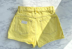Ganni Yellow Denim Logo Shorts