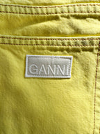 Ganni Yellow Denim Logo Shorts