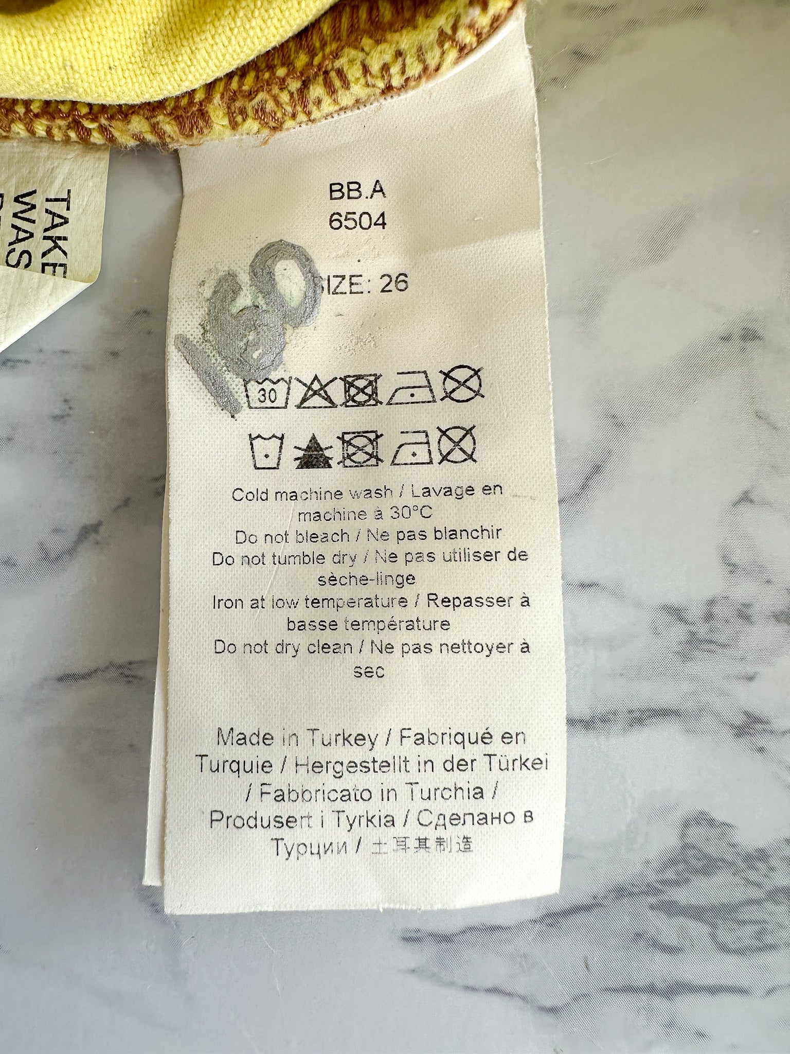 Ganni Yellow Denim Logo Shorts