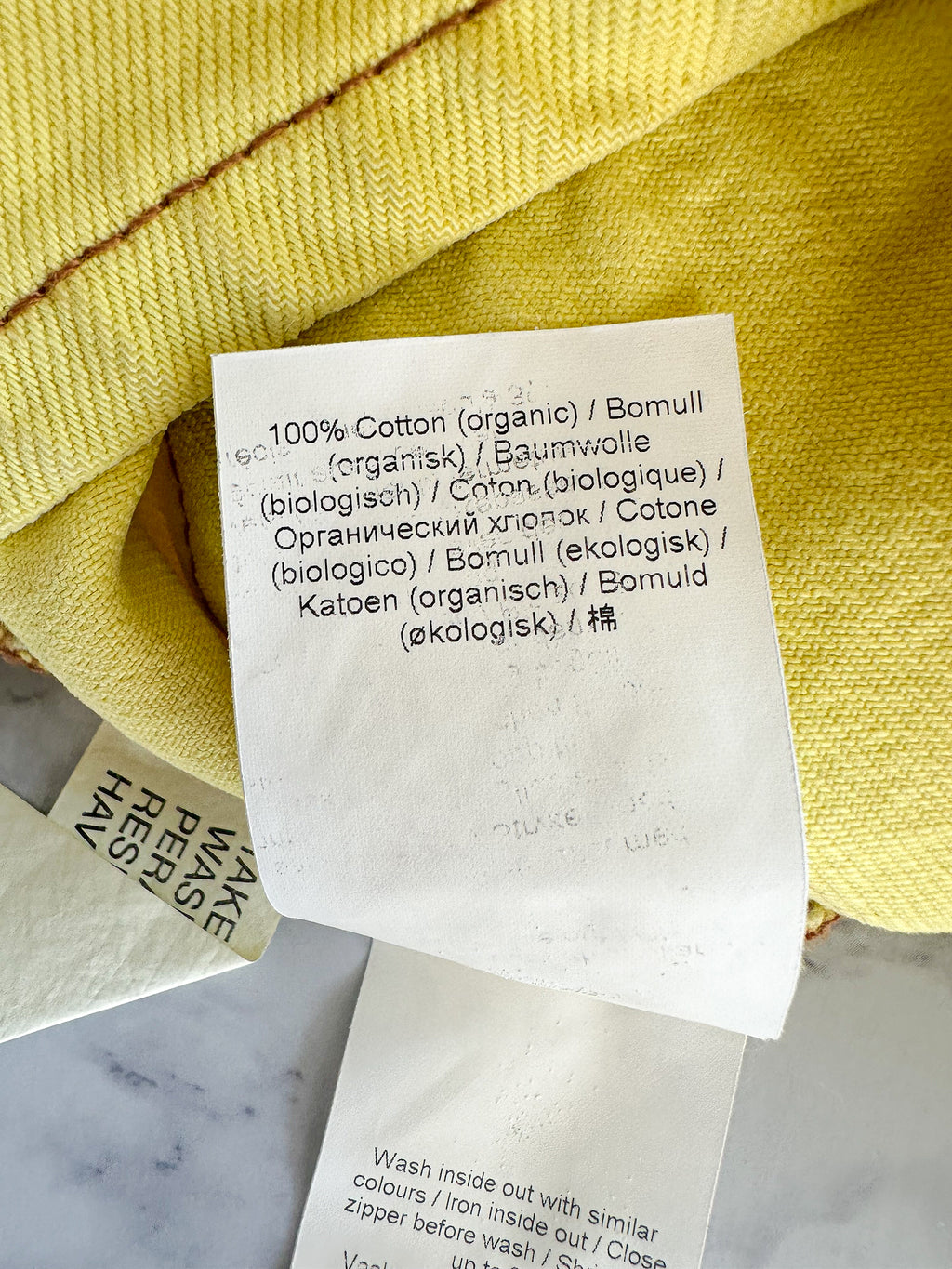 Ganni Yellow Denim Logo Shorts